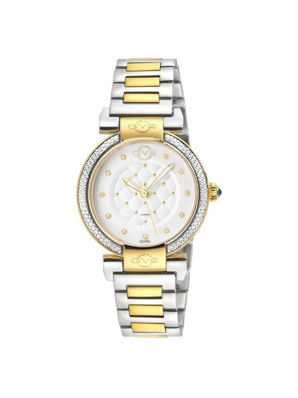 NWT Gv2 By Gevril Berletta Quartz Diamond White Dial Ladies Watch